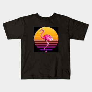 Retro Flamingo Aesthetic Kids T-Shirt